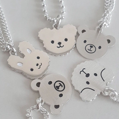 Dây Chuyền, Vòng Cổ Trẻ Em Bạc Ta Hình Mặt Thỏ Có Khắc Chữ Theo Yêu Cầu Bạc Hiểu Minh DTE067