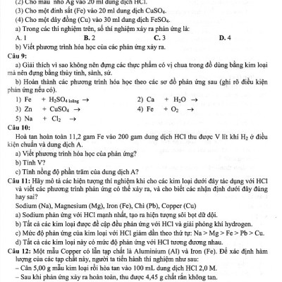 Tự tin luyện thi vào lớp 10 môn hóa học dành cho học sinh lớp 9 (Dùng chung cho các bộ SGK)