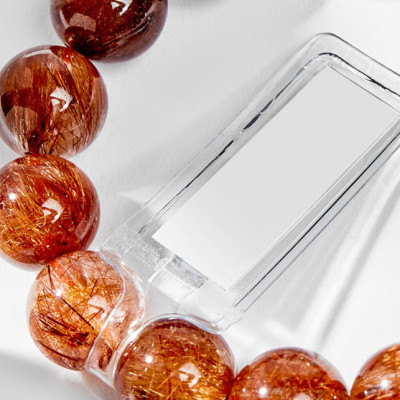 Vòng Tay Phong Thủy Nam Đá Thạch Anh Tóc Đỏ (11mm) Mệnh Hỏa, Thổ Ngọc Quý Gemstones