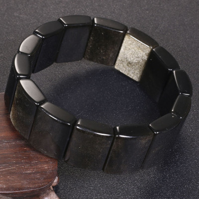 Vòng tay đá tektit bản vuông 19x15mm mệnh thủy,mộc - Ngọc Quý Gemstones