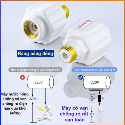 BỘ 2 CÁI VAN CHỐNG GIẬT LẮP MÁY NÓNG LẠNH BẢO VỆ AN TOÀN CHO MỌI GIA ĐÌNH