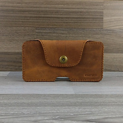 Bao Da Đeo Lưng dành cho iphone 11 pro max Dạng Hộp Da Sáp Nâu Bò