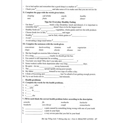 SÁCH - Bài Tập Tiếng Anh 7 -Không Đáp Án-Bám Sát SGK (Kết Nối Tri Thức)-MK