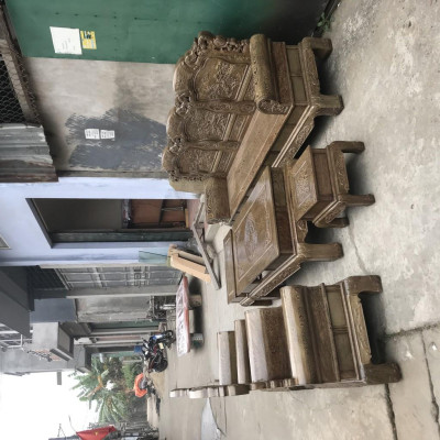 Bộ bàn ghế Khổng Minh Gia Cát Lượng gỗ Mun Đuôi Công