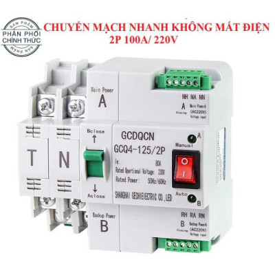 Cầu Dao Chuyển Nguồn Tự Động Loại Xịn – 100A Công Suất Lớn, Không Mất Điện Khi Chuyển Nguồn Siêu Bền