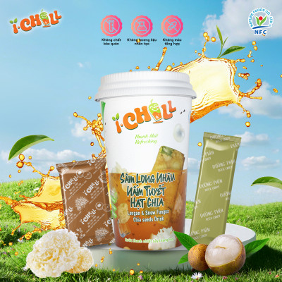 [COMBO 6 LY] iChill Dâu Tây Atiso Đỏ + Trà Đào Cam Sả + Sâm Long Nhãn Nấm Tuyết Nước Thanh Nhiệt Sấy Thăng Hoa Từ Trái Cây Tự Nhiên