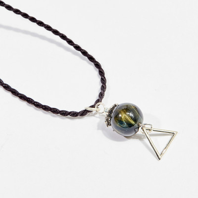 Dây chuyền phong thủy đá mắt hổ xanh đen 1.2cm mệnh thủy , mộc - Ngọc Quý Gemstones