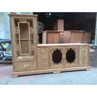 Kệ Tivi Loại Lệch - gỗ hương vân