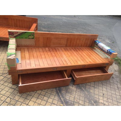 Ghế gấp thành giường có hộp kéo gỗ sồi 1m2