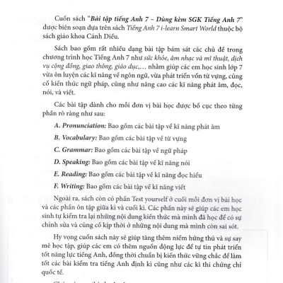 Bài Tập Tiếng Anh 7 - Không Đáp Án (Bám Sát SGK Cánh Diều I-Learn Smart World) (Kèm File Đáp Án)_HA