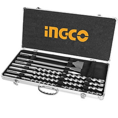 BỘ MŨI KHOAN BÊ TÔNG GÀI SDS MAX VÀ MŨI ĐỤC INGCO AKD5075 - HÀNG CHÍNH HÃNG