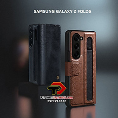 Bao da cho SamSung Galaxy Z Fold6, Z Fold5, Z Fold4, Z Fold3 chính hãng Nillkin Aoge Leather Cover có ngăn để bút, dựng xem film - Hàng nhập khẩu