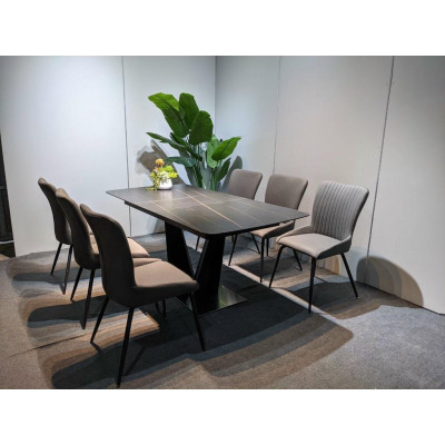 Bàn ăn mặt đá phiến thông minh kéo dài kết hợp ghế Sheraton