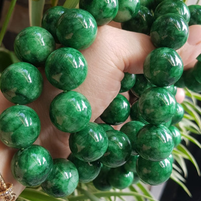 ️Vòng Tay Nam Đá Cẩm Thạch Xanh lá Size lớn hạt 18mm bóng đẹp hợp Các Anh Mệnh Mộc mệnh Hỏa đeo là một món trang sức tuyệt vời cho các quý ông ạ