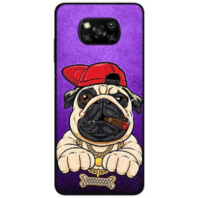 Ốp lưng dành cho Xiaomi Poco X3 mẫu Pulldog Hiphop Nền Tím