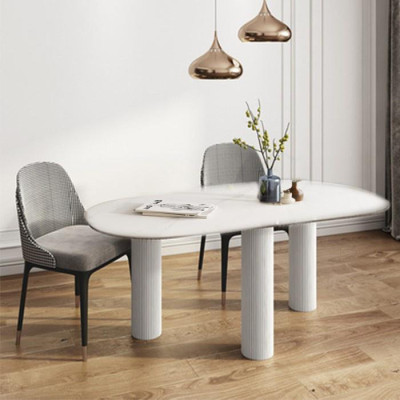 - Bàn ăn mặt đá trắng và mặt kính nâu - Bàn ăn sang trọng, hiện đại LUX-G001