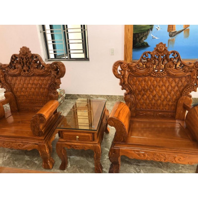 Bộ bàn ghế Hoàng Gia gỗ gõ đỏ