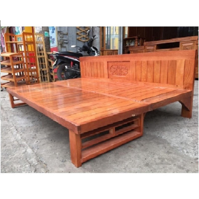 Ghế gấp thành giường có hộp kéo gỗ sồi 1m2