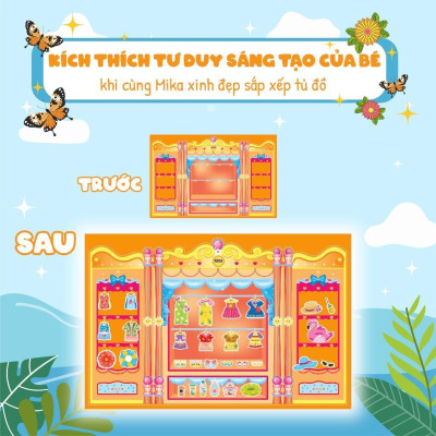 Sách - Trò Chơi Sắp Xếp Tủ Đồ Cùng Mika Xinh Đẹp - Thời Trang Và Phụ Kiện Mùa Hè Sôi Động - Bóc Dán 80+ Sticker Cho Bé Gái - Megabook