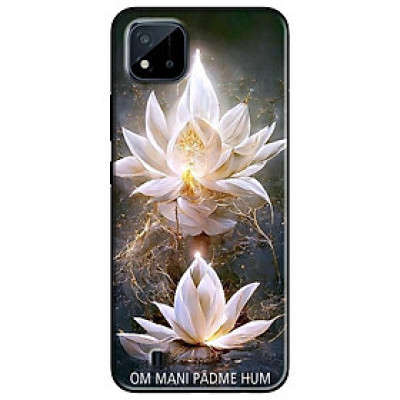 Ốp lưng cho Oppo Realme 10 - C11 2021 - C65 4G - C67 - C20 - Poco X6 5G - Om Mani Sen Trắng - Hàng Chính Hãng