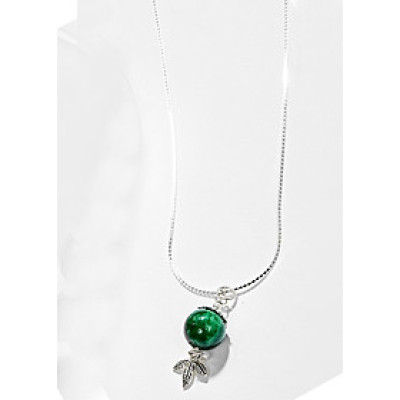 Dây Chuyền Mặt Đá Cẩm Thạch Phối 3 Lá Bạc Ngọc Quý Gemstones