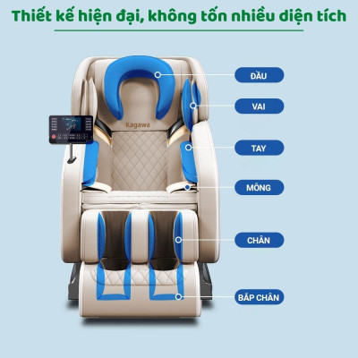 Ghế massage trị liệu toàn thân Kagawa K9 cao cấp đa chức năng công nghệ túi khí, nhiệt hồng ngoại