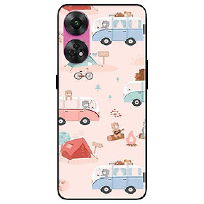 Ốp lưng dành cho Oppo Reno 8T 4G - Reno 8T 5G - Reno 10 5G - Reno 10 Pro 5G - Hoạ Tiết Xe Hồng Xanh - Hàng Chính Hãng