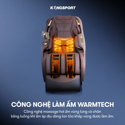 Ghế massage KINGSPORT G89 cao cấp con lăn 3D,chế độ quét cơ thể thông minh, công nghệ lọc khí Ion âm, túi khí xoay bắp chân