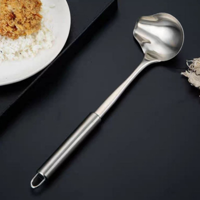 Muôi muỗng thìa to mỏ vịt múc nước lèo múc trân châu, cốt sữa dừa inox (muôi múc trân châu đường đen)