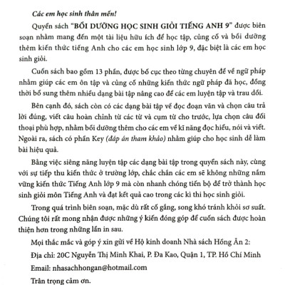 Bồi Dưỡng Học Sinh Giỏi Tiếng Anh 9 (Dùng Chung Cho Các Bộ SGK Hiện Hành) - HA