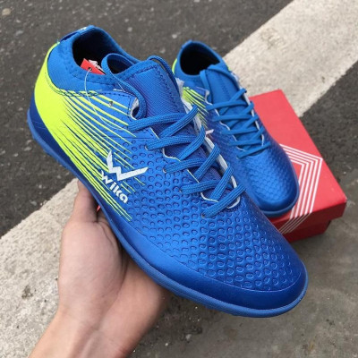 Đôi giày đá banh phủi thể thao  Wikaaa Flash tia chớp xanh blue