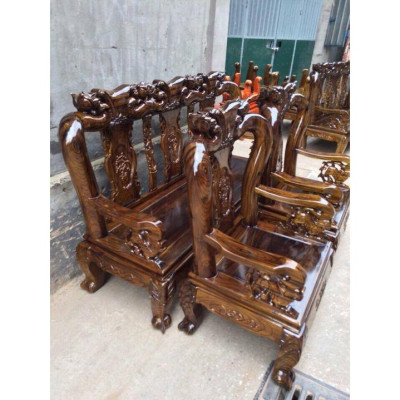 BỘ BÀN GHẾ GỖ TRÀM TAY 10 PHUN VÂN 6 MÓN KIỂM HÀNG TRƯỚC KHI THANH TOÁN