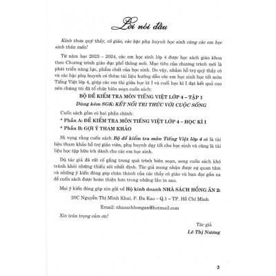 Sách - Bộ Đề Kiểm Tra Môn Tiếng Việt Lớp 4 - Tập 1 - Dùng Kèm SGK Kết Nối Tri Thức Với Cuộc Sống - Hồng Ân