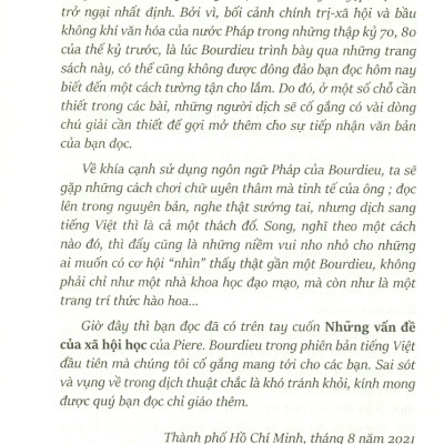 Sách PACE Books - Những Vấn Đề Của Xã Hội Học (Questions de sociologie) 
