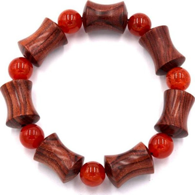 Vòng tay chuỗi hạt hồng mộc hình ống tre HMB4