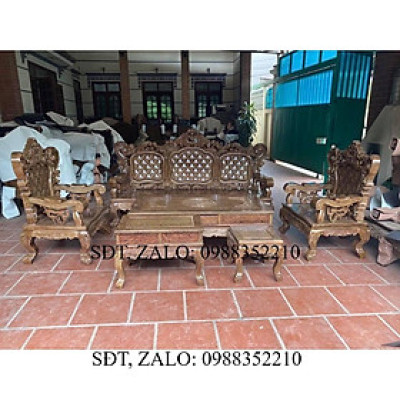 Bộ bàn ghế mẫu mới hoàng gia gỗ mun đuôi công