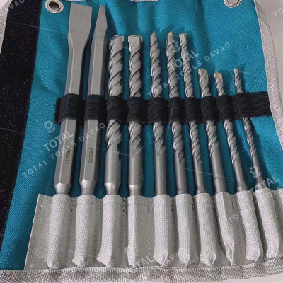 BỘ MŨI KHOAN VÀ MŨI ĐỤC BÊ TÔNG 10 CHI TIẾT TOTAL TACSD19101