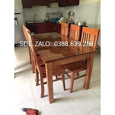 bàn ghế ăn khuân tranh 1m6(6 ghế)