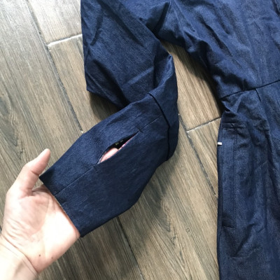 Áo chống nắng nữ toàn thân vải bò jean 2 lớp dáng xòe không xẻ sau che kín chân thoáng mát mẫu mới 2023