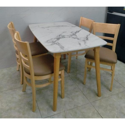 Bàn ăn chân tròn mặt giả đá sang trọng giá tại xưởng