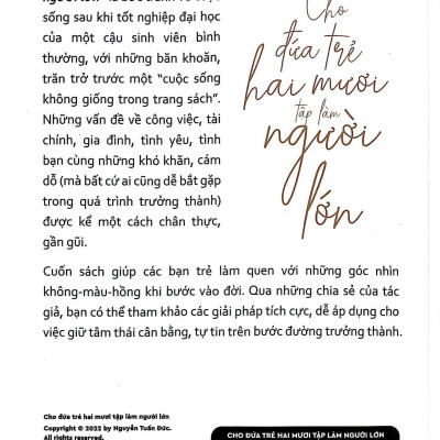 Sách - Cho Đứa Trẻ Hai Mươi Tập Làm Người Lớn