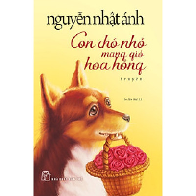 CON CHÓ NHỎ MANG GIỎ HOA HỒNG