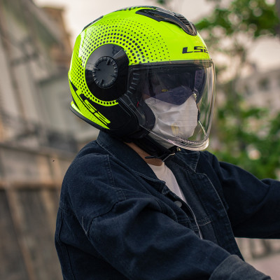 Mũ Bảo Hiểm 3/4 Hai Kính LS2 OF570 Verso - GARA20