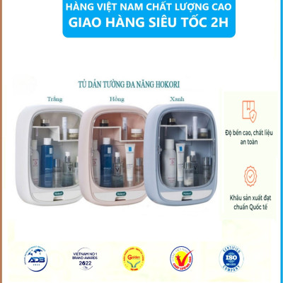 Tủ Đựng Mỹ Phẩm Dán Tường HOKORI Cao Cấp, Hộp Treo Tường Đa Năng Chống Nước, Gắn Tường Siêu Chắc Chắn - Hàng Việt Nam