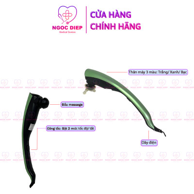 Máy massage cầm tay cắm điện 3 đầu 2 cấp độ OROMI OMR-615 - Bảo hành chính hãng 2 năm