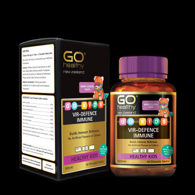 Bộ Sản Phẩm Cho Bé Khỏe, Thông Minh: GO KIDS VIR DEFENCE Immune, GO KIDS DHA Brain IQ - Hàng Chính Hãng