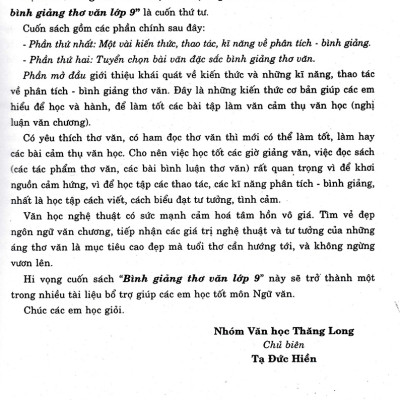 Phân Tích Bình Giảng Thơ Văn Lớp 9 _HA