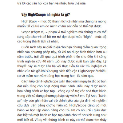 Sách Cẩm nang giáo dục mầm non theo cách tiếp cận High/Scope