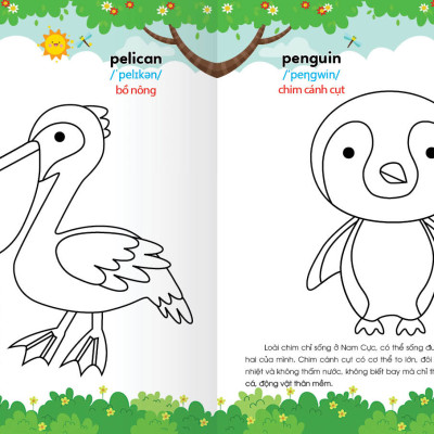 Sách - Colouring 365 ngày Tô màu - KHÁM PHÁ THẾ GIỚI PHÁT TRIỂN TRÍ TUỆ - Động vật nuôi, Chim, Cá (Cuốn 1)