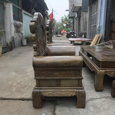 Bộ bàn ghế Khổng Minh Gia Cát Lượng gỗ Mun Đuôi Công